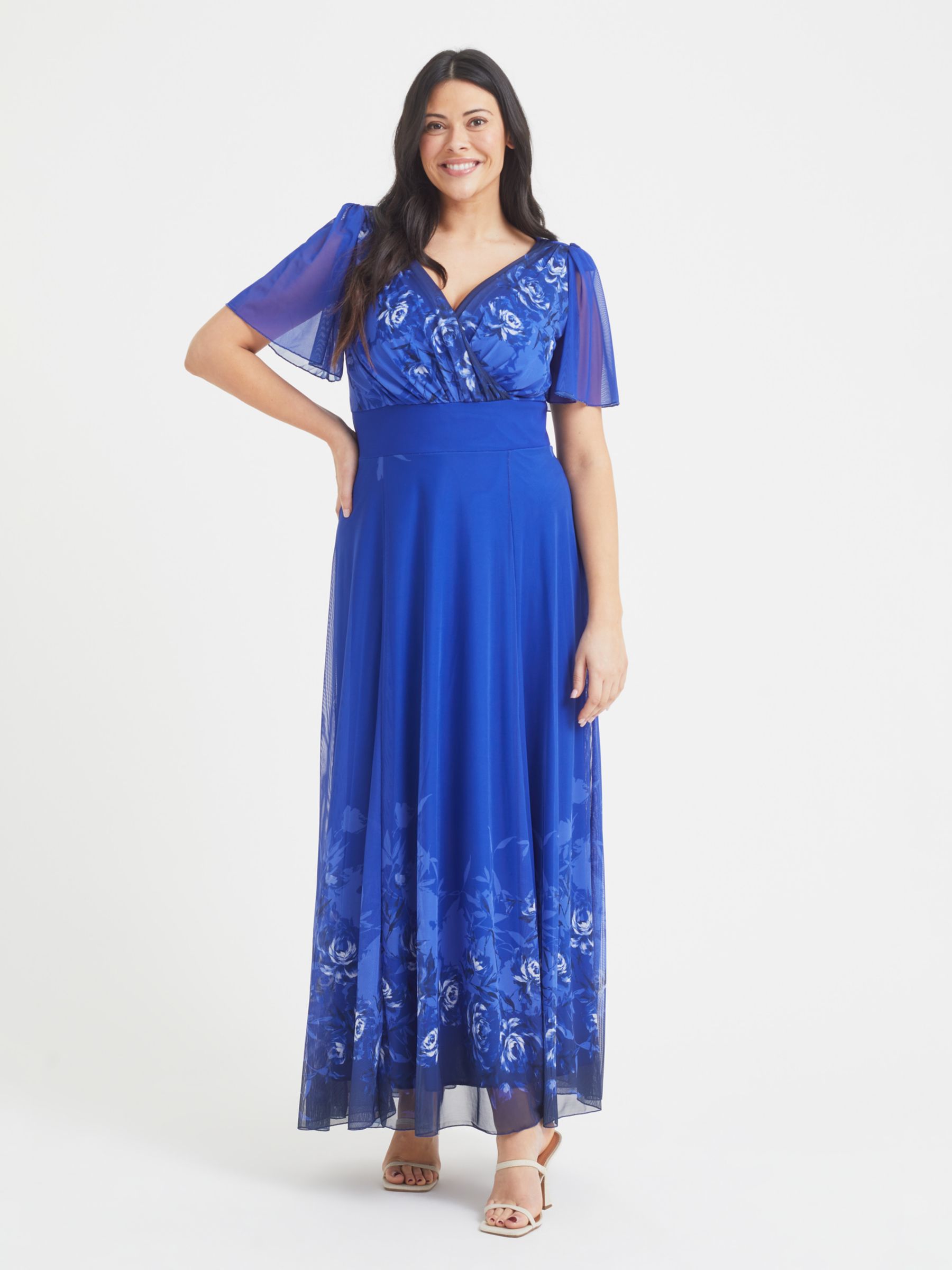 Buy Scarlett & Jo Isabelle Float Sleeve Maxi Dress, Blue Online at johnlewis.com