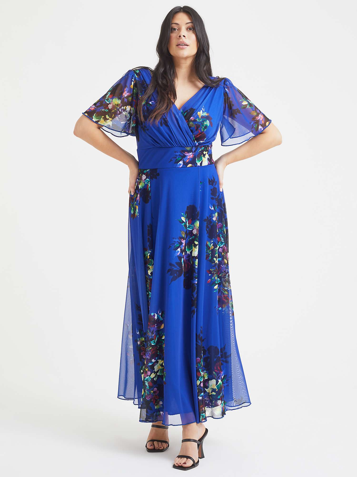 Buy Scarlett & Jo Isabelle Floral Print Maxi Dress, Blue Multi Online at johnlewis.com