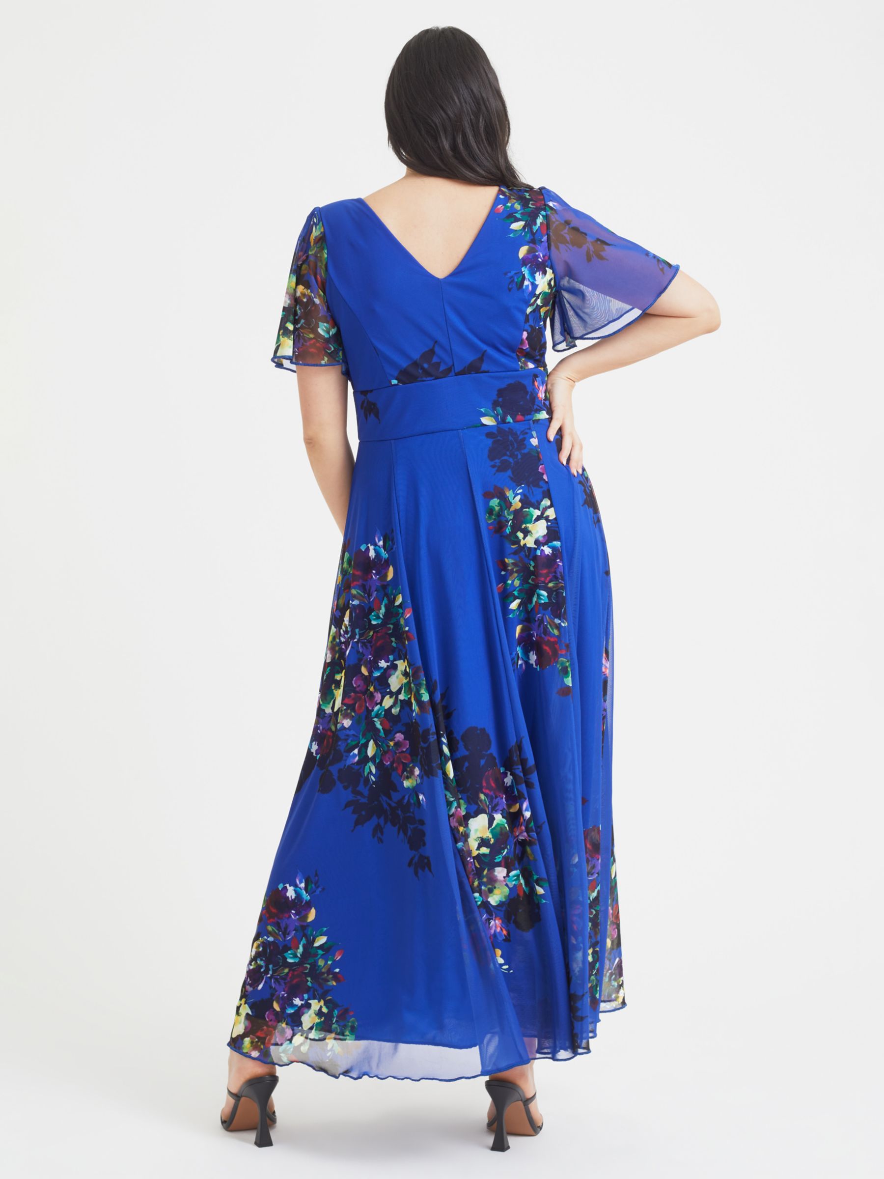 Buy Scarlett & Jo Isabelle Floral Print Maxi Dress, Blue Multi Online at johnlewis.com