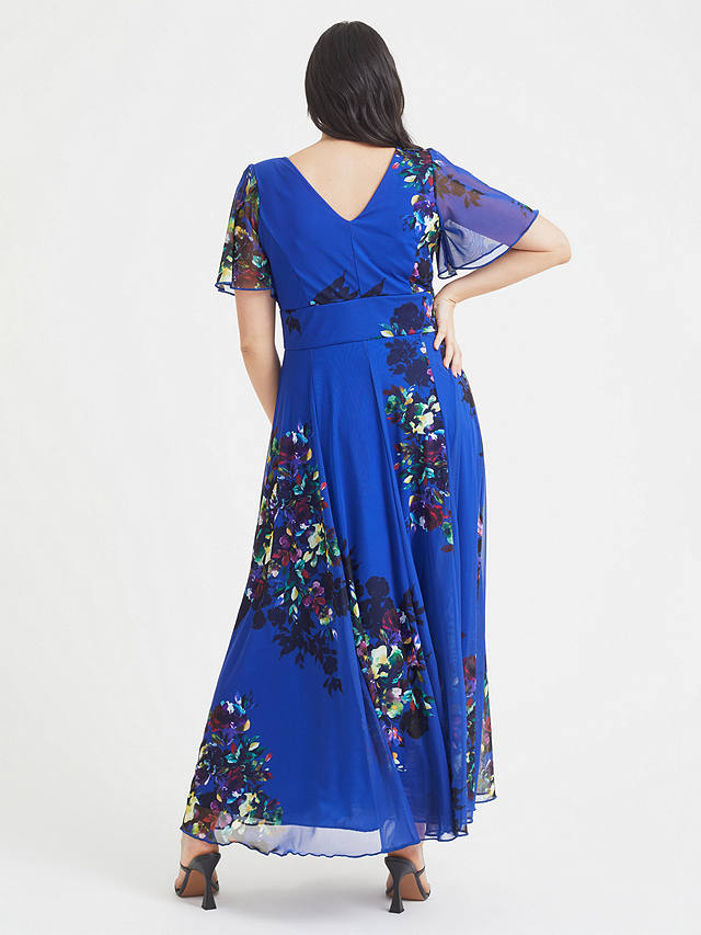 Scarlett & Jo Isabelle Floral Print Maxi Dress, Blue Multi