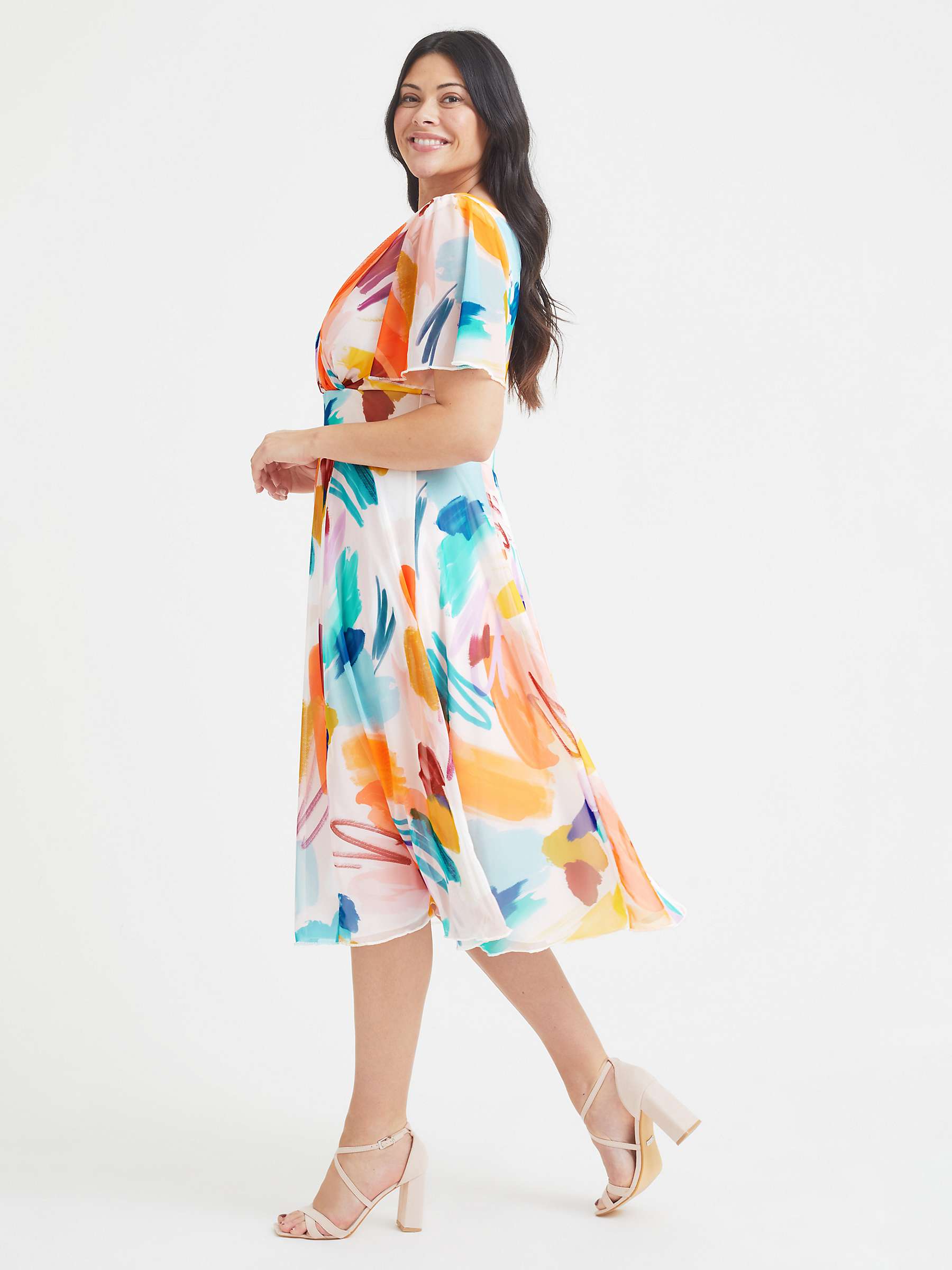 Buy Scarlett & Jo Victoria Abstract Print Dress, Ivory/Multi Online at johnlewis.com