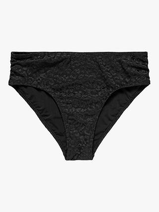 Panos Emporio Olympia Leopard Jacquard High Waist Bikini Brief, Black