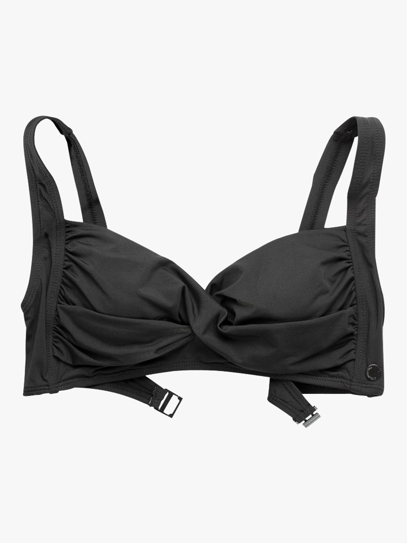 Panos Emporior Medea Twisted Bikini Top, Black at John Lewis & Partners