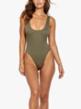 Panos Emporio Thyme Sienna High Cut Ribbed Swimsuit, Black Forest