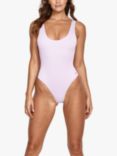 Panos Emporio Thyme Sienna High Cut Ribbed Swimsuit, Soft Lilac