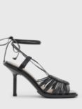 AllSaints Dina Leather Rope Strappy Heeled Sandals