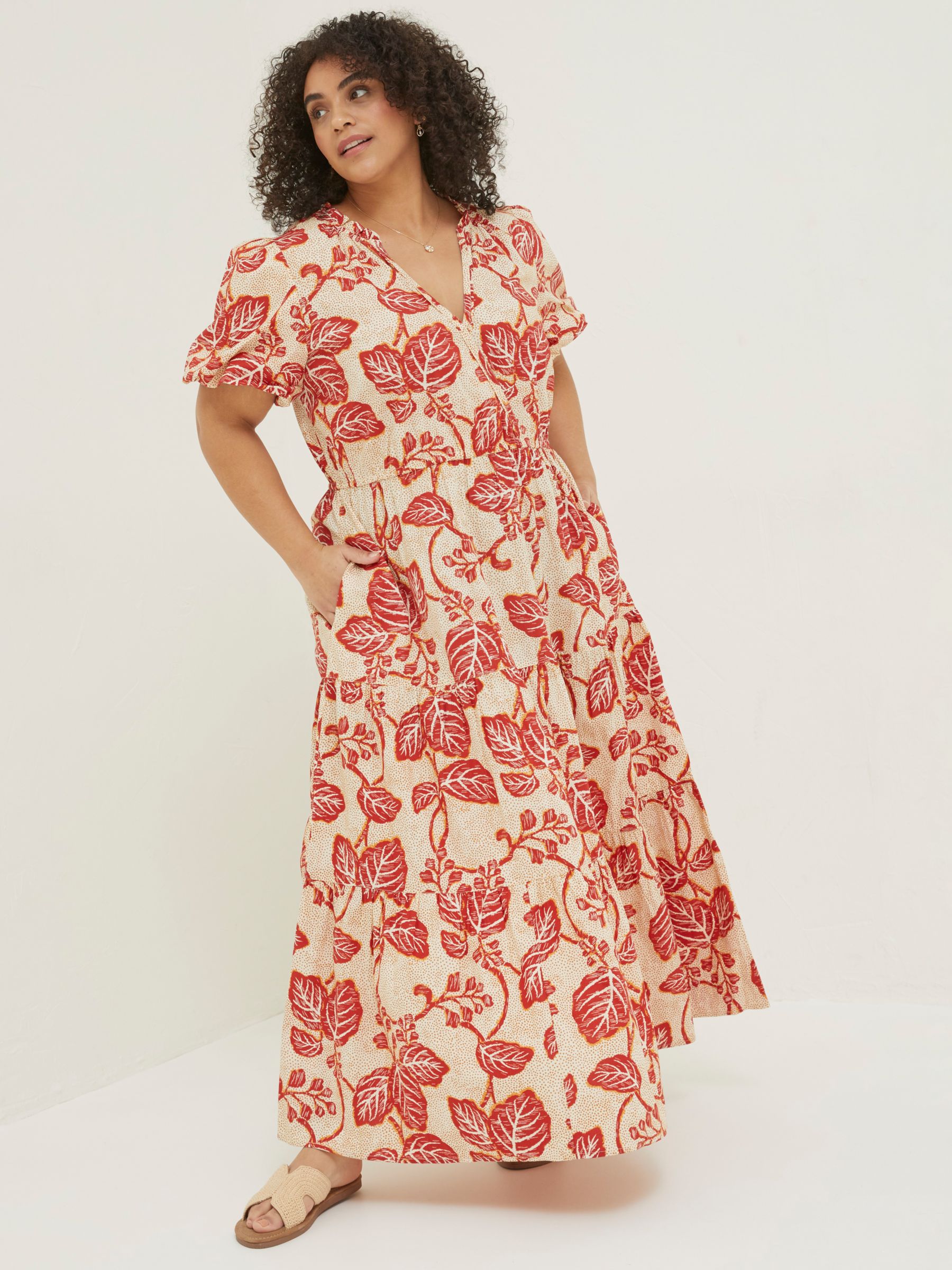 FatFace Aubrey Vine Floral Dress, Cream at John Lewis & Partners