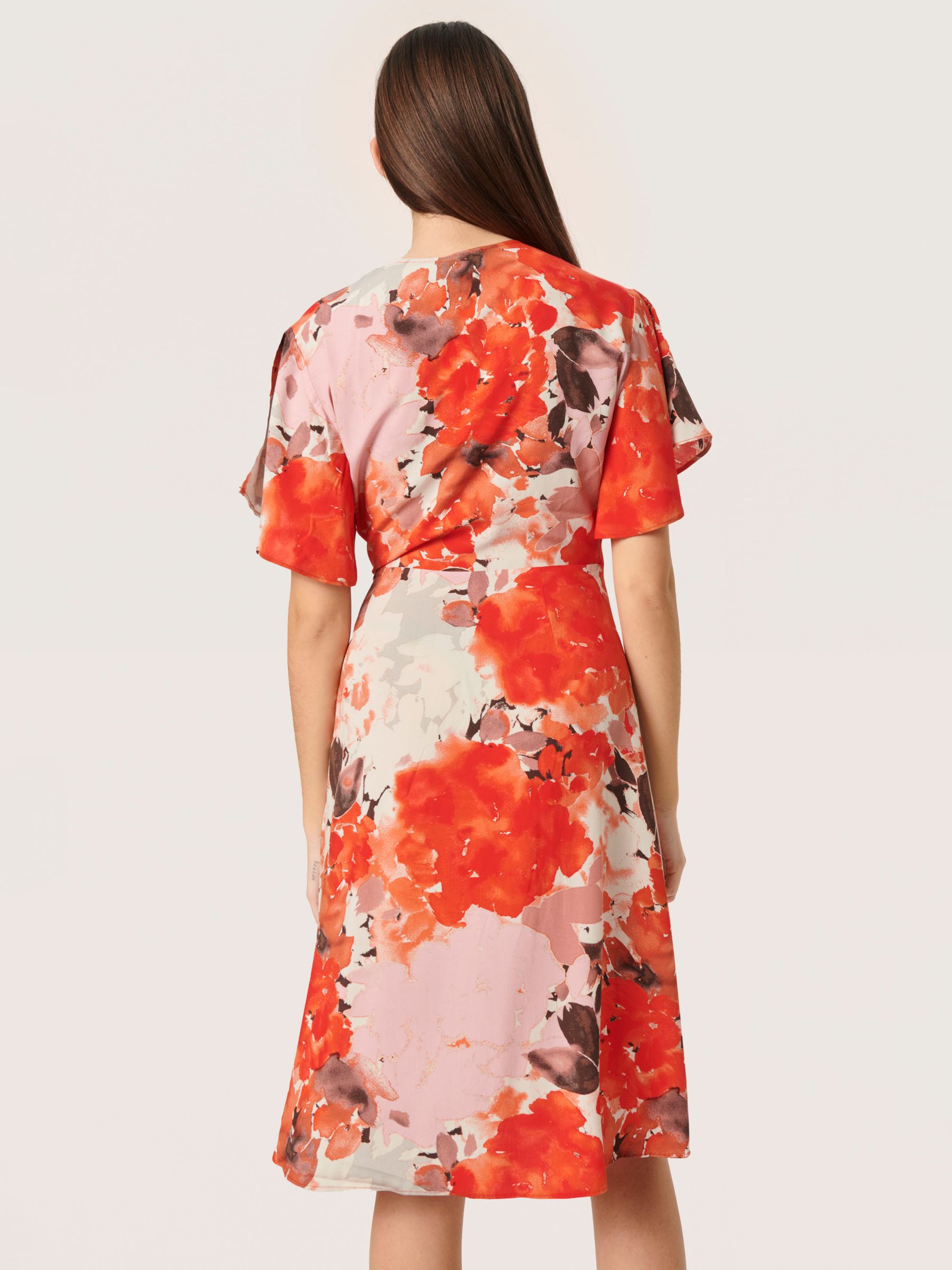 Soaked In Luxury Indre Gaby Floral Print Dress, Red at John Lewis ...