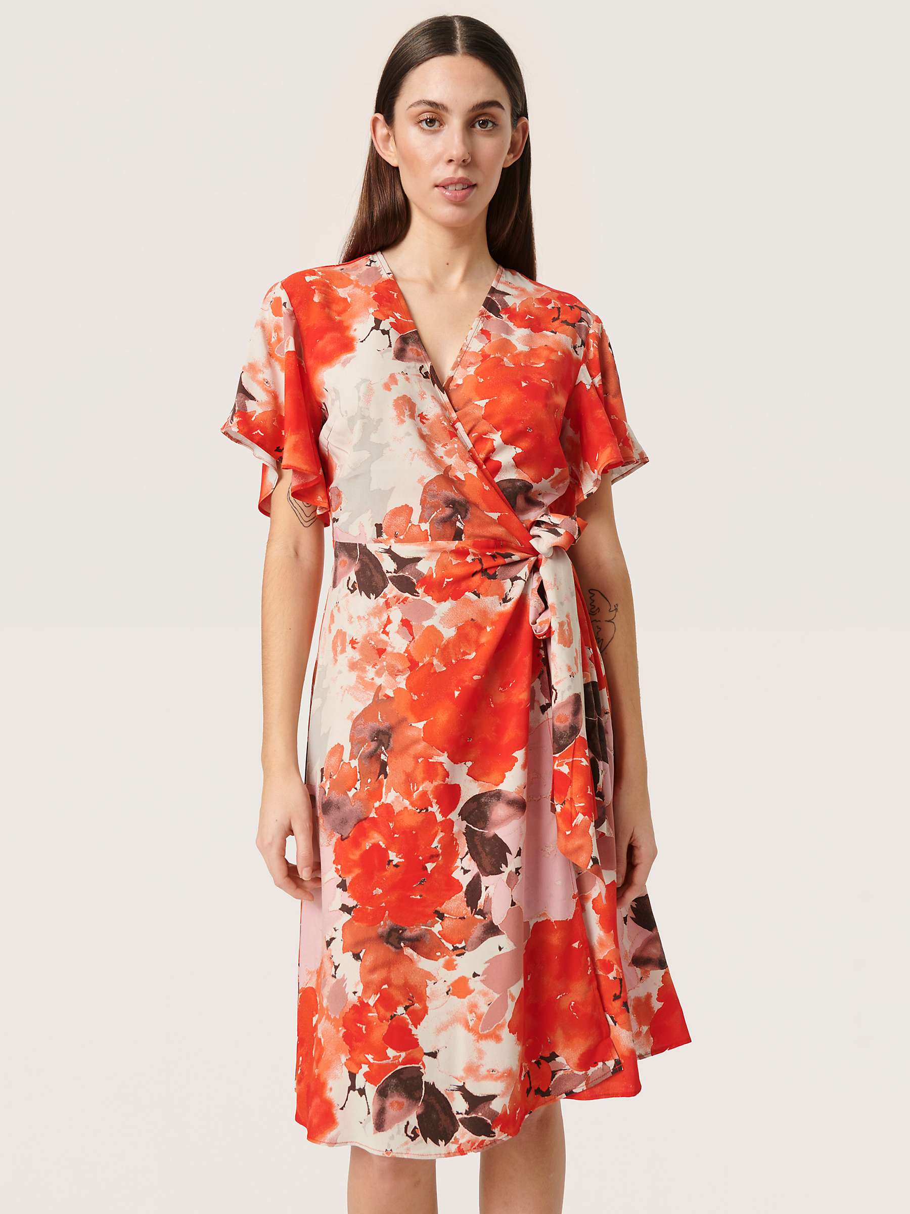 Buy Soaked In Luxury Indre Gaby Floral Print Dress, Red Online at johnlewis.com