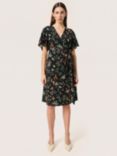 Soaked In Luxury Indre Gaby Floral Print Dress, Black, Black