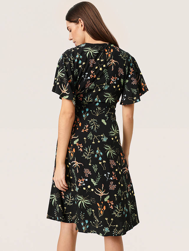 Soaked In Luxury Indre Gaby Floral Print Dress, Black, XXL
