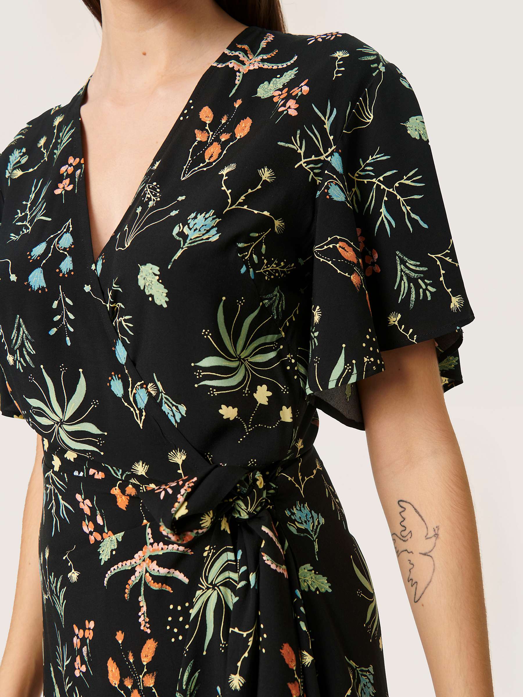 Soaked In Luxury Indre Gaby Floral Print Dress, Black at John Lewis ...