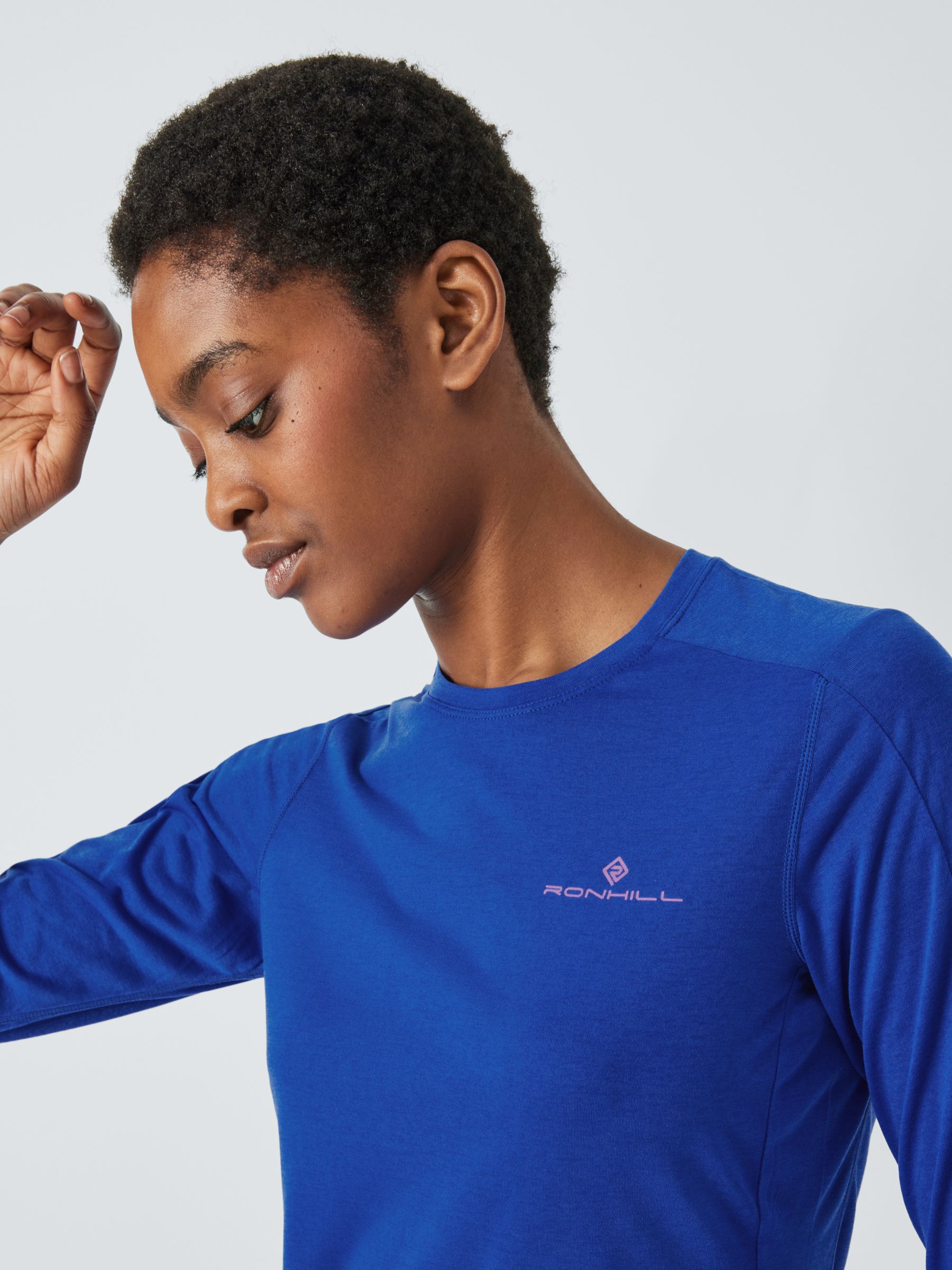 Ronhill Afterhours Long Sleeve Running Top, Cobalt/Thistle/Reflect, 8