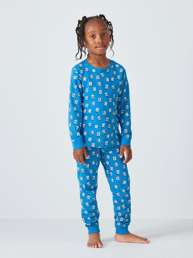 John Lewis ANYDAY Kids Periodic Table Pyjama Set Blue 2 years