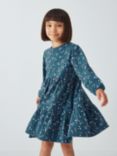 John Lewis Kids' Tulip Tiered Jersey Dress, Mallard Blue