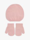 John Lewis Baby Bow Turban & Mitten Set, Pink