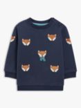 John Lewis Baby Embroidered Fox Sweatshirt, Multi