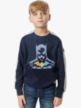 Fabric Flavours Kids' Batman Colour Block Sweatshirt, Navy Blue/Grey