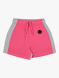 Fabric Flavours Kids' Colour Block Jogger Shorts, Pink/Grey