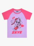 Fabric Flavours Kids' Paw Patrol Skye Shortie Pyjamas, Lilac/Pink