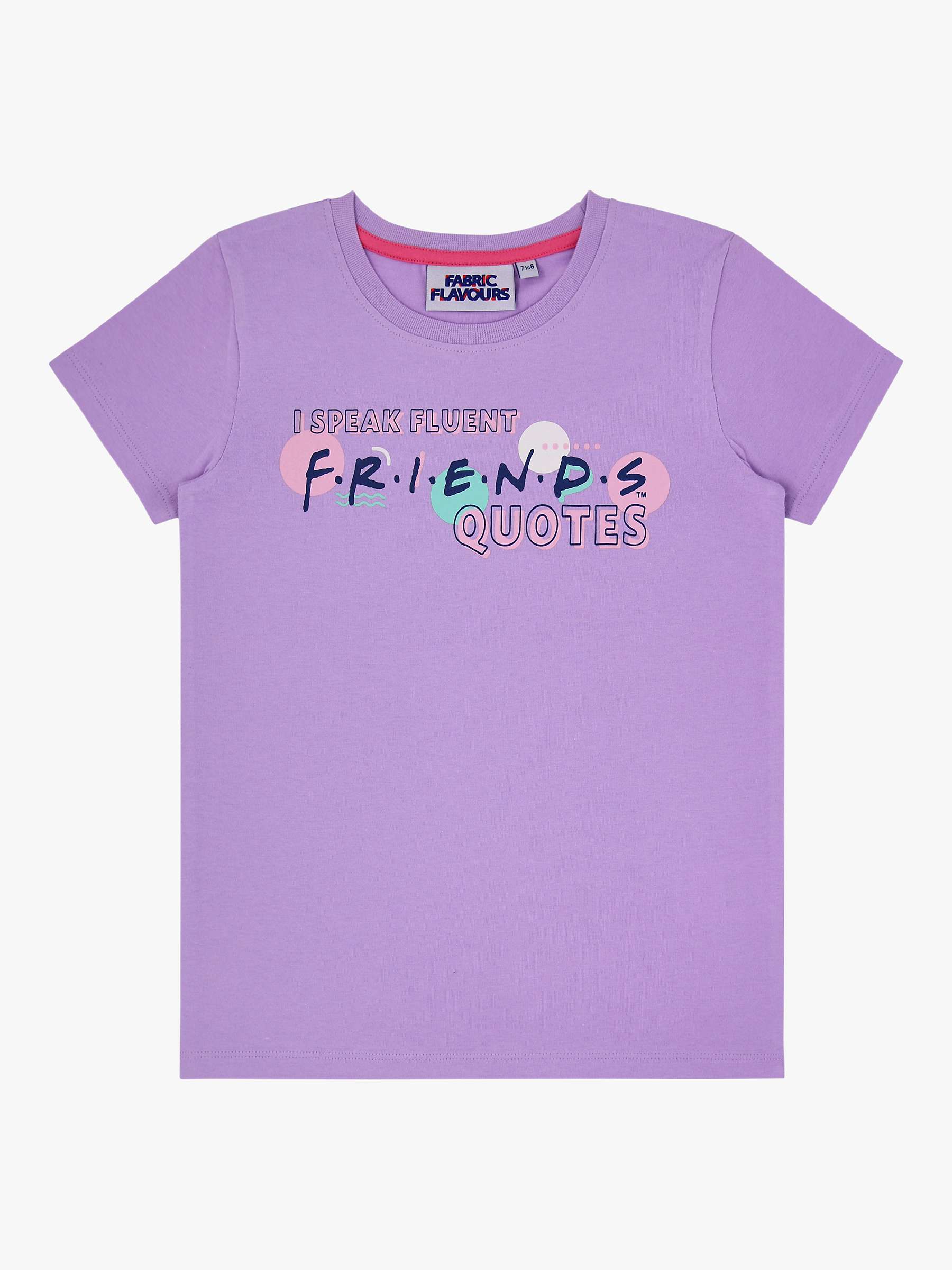 Buy Fabric Flavours Kids' Friends Shortie Pyjamas, Lilac/Pink Online at johnlewis.com