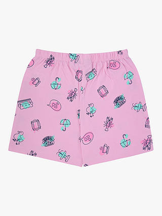 Fabric Flavours Kids' Friends Shortie Pyjamas, Lilac/Pink