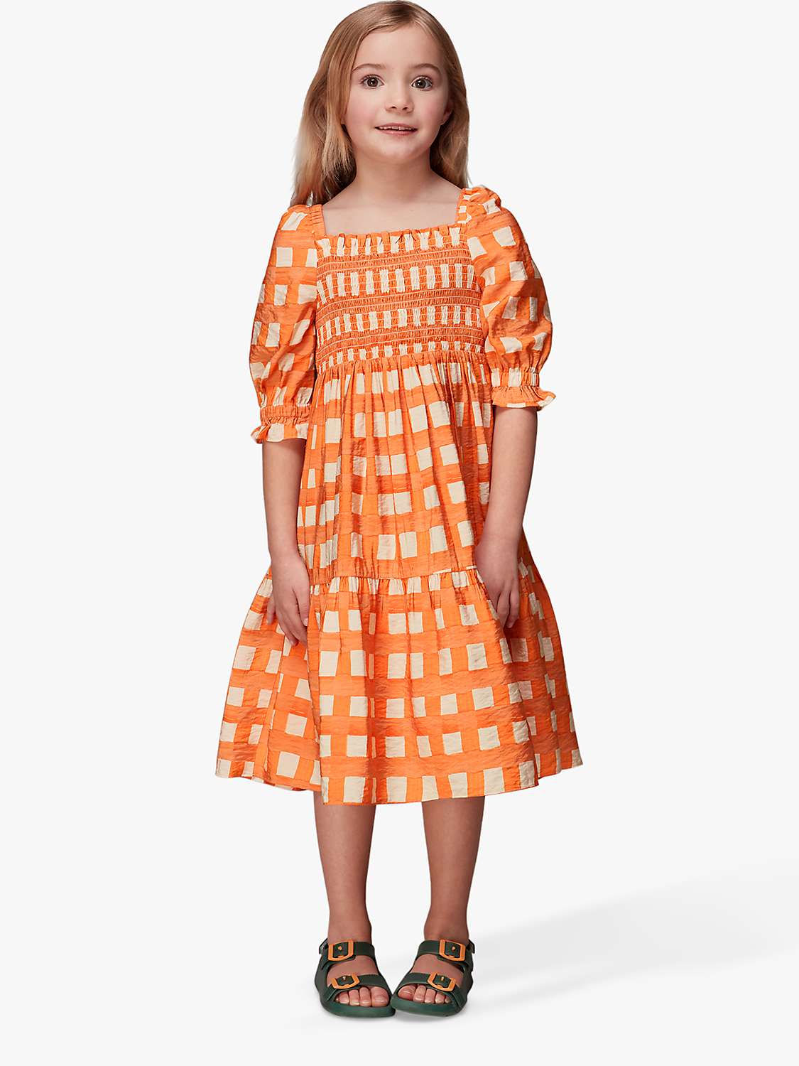 Buy Whistles Kids' Eden Smocked Bodice Dress Online at johnlewis.com