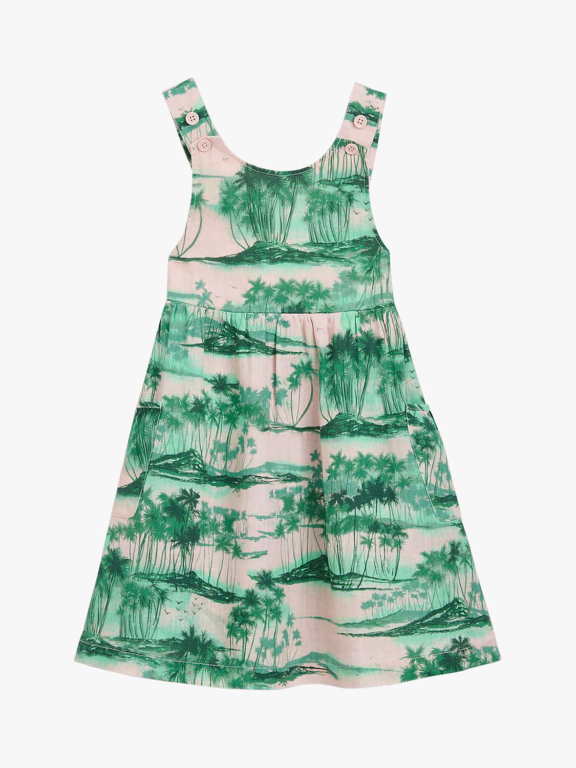 Buy Whistles Kids' Poppy Waving Palms Dress, Pink/Multi Online at johnlewis.com