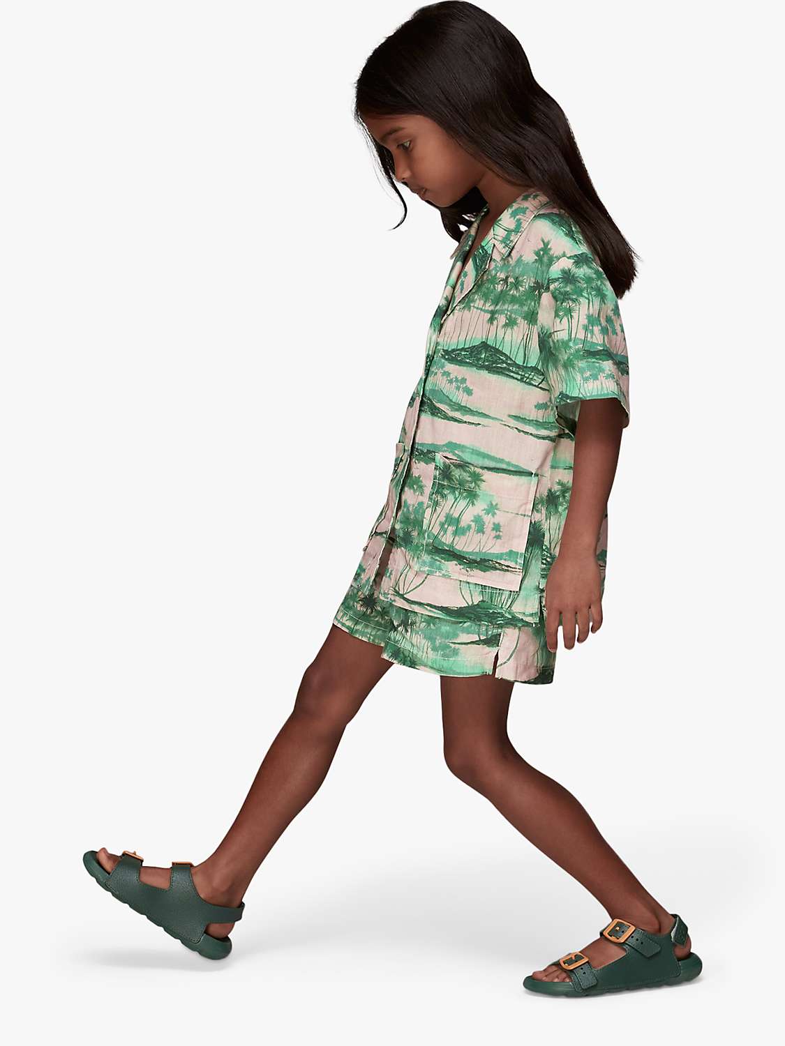 Buy Whistles Kids' Sammy Waving Palms Shorts, Pink/Multi Online at johnlewis.com