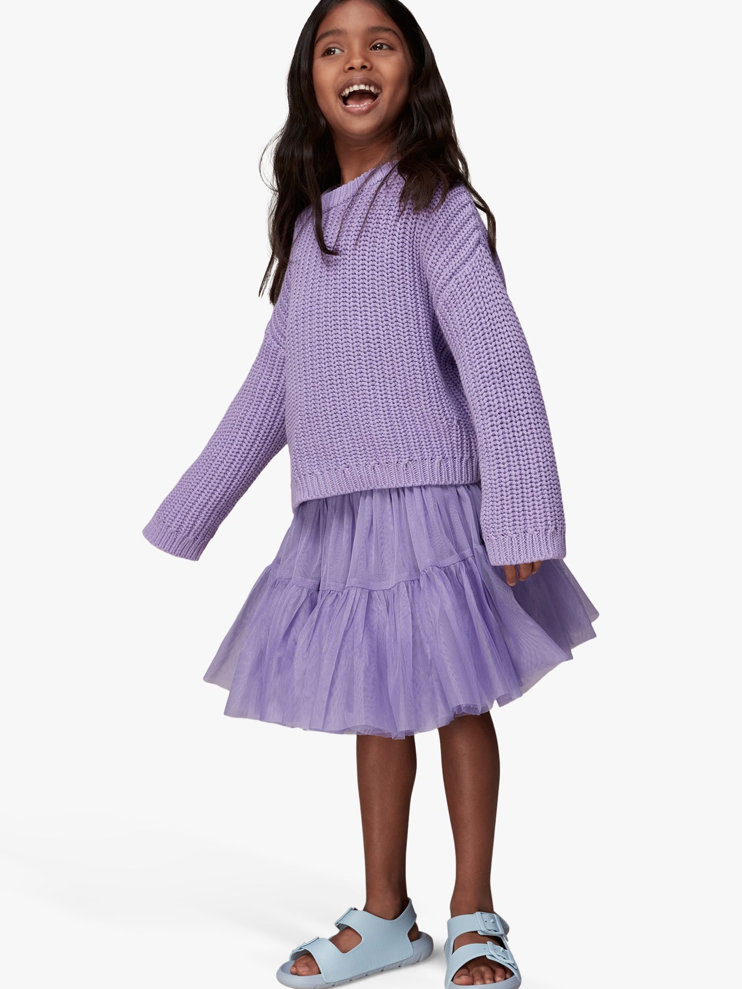 Whistles Kids' Izzy Tulle Mini Skirt, Purple, 4-5 years