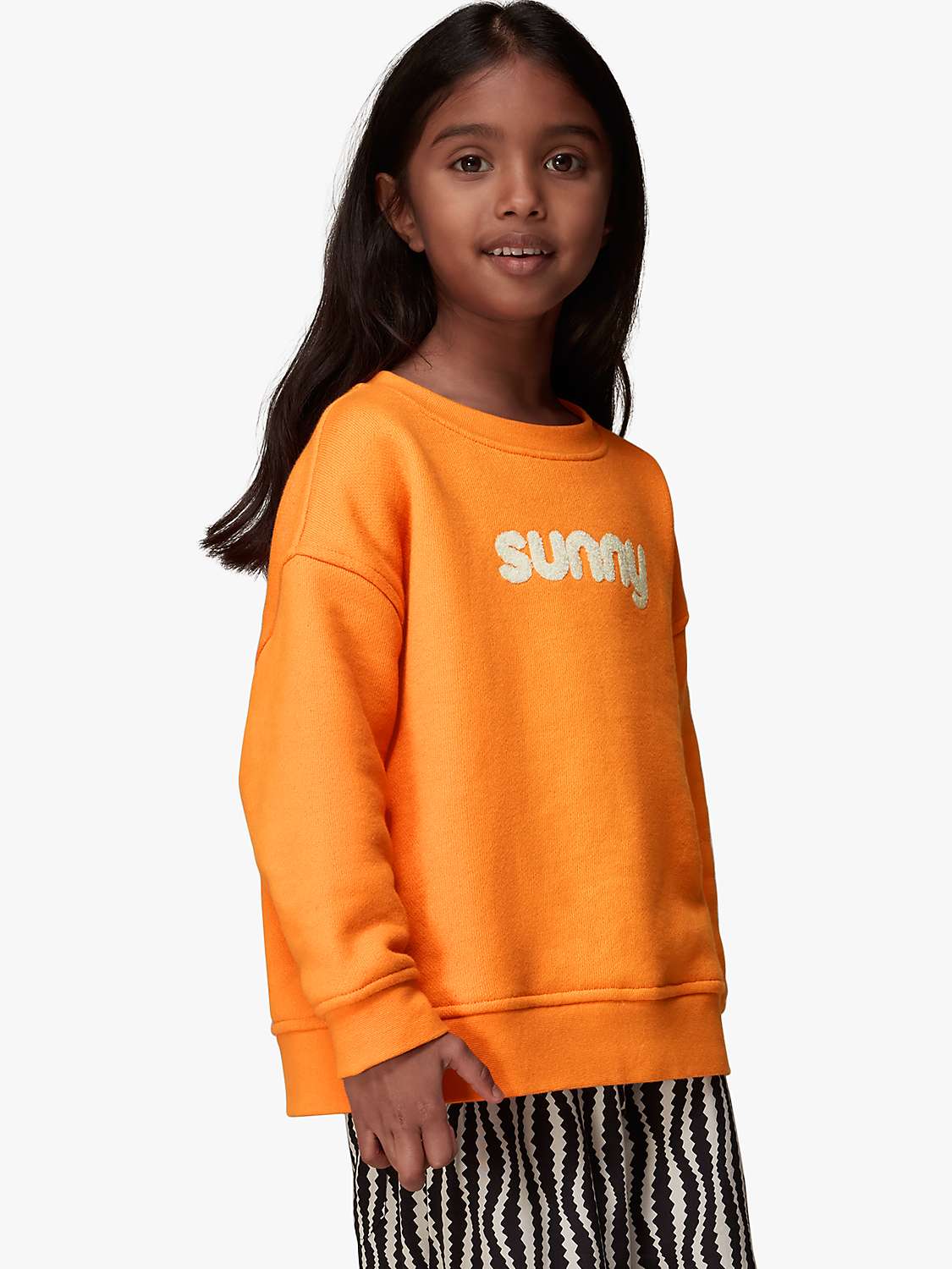 Buy Whistles Kids' Sunny Sweatshirt, Orange Online at johnlewis.com