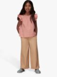 Whistles Kids' Cove Cotton Wide Leg Trousers, Neutral