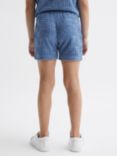 Reiss Kids' Miami Abstract Textured Towelling Shorts, Airforce Blue