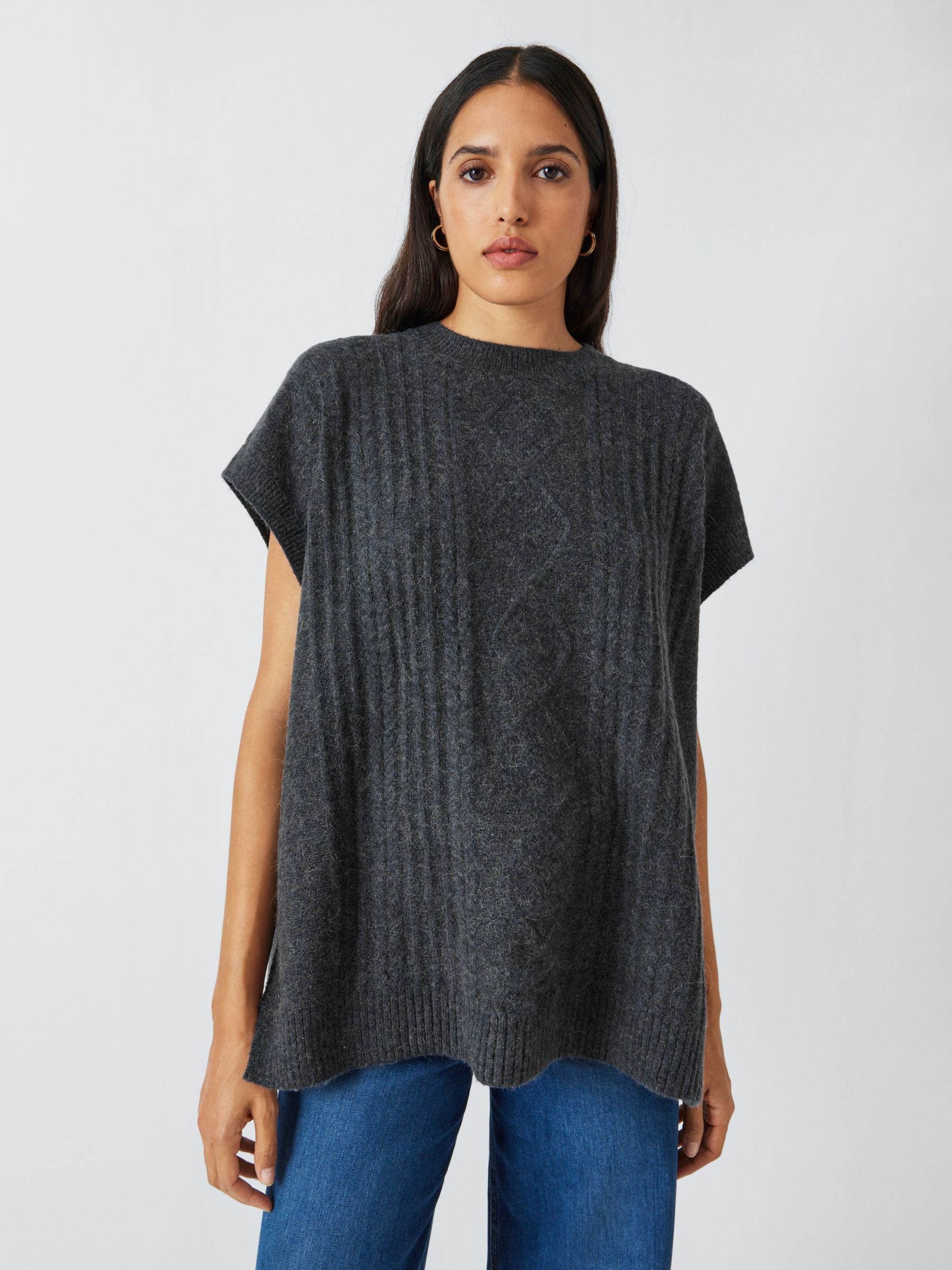 AND/OR Estelle Cable Sleeveless Jumper, Navy