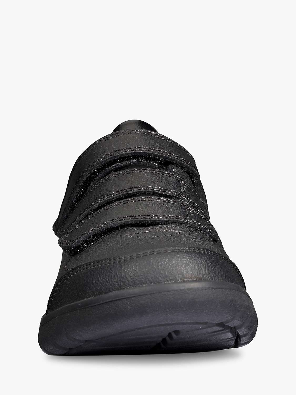 Buy Clarks Kids' Scrape Sky Leather School Shoes, Black Online at johnlewis.com
