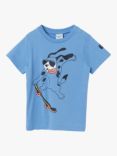 Polarn O. Pyret Baby Dog on Skateboard Organic Cotton T-Shirt, Blue