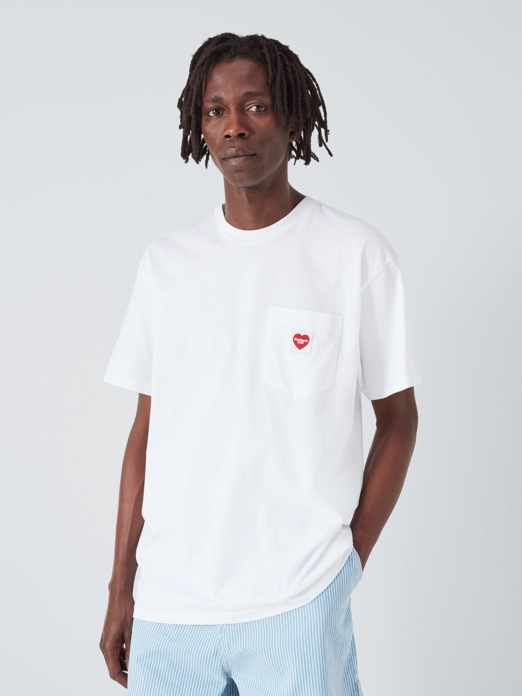 Carhartt WIP Pocket Heart T-Shirt, White at Lewis Partners