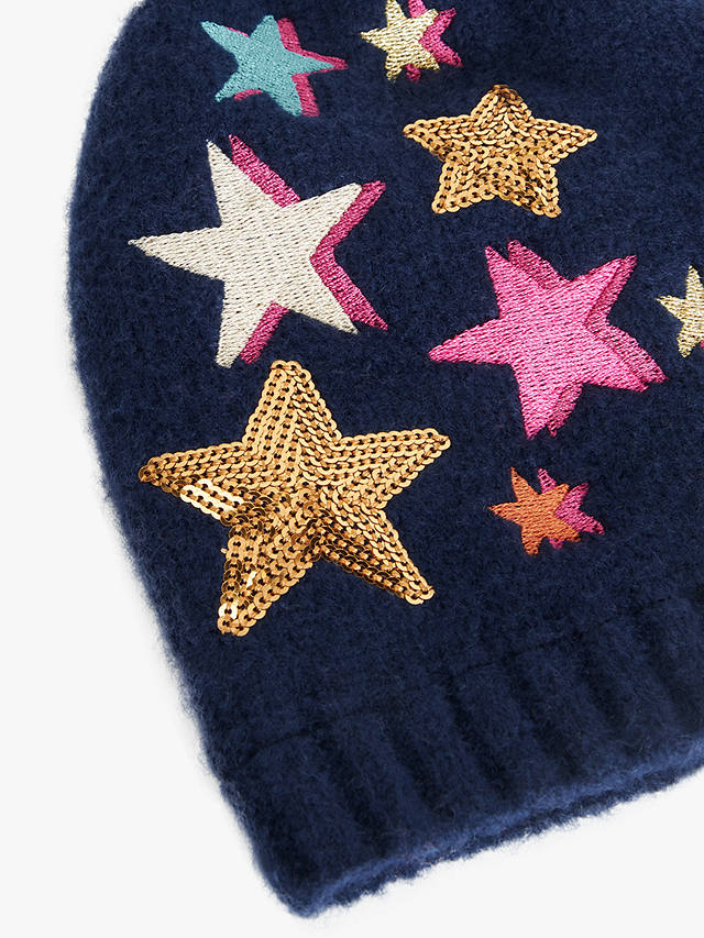 John Lewis Kids' Star Beanie Hat, Navy