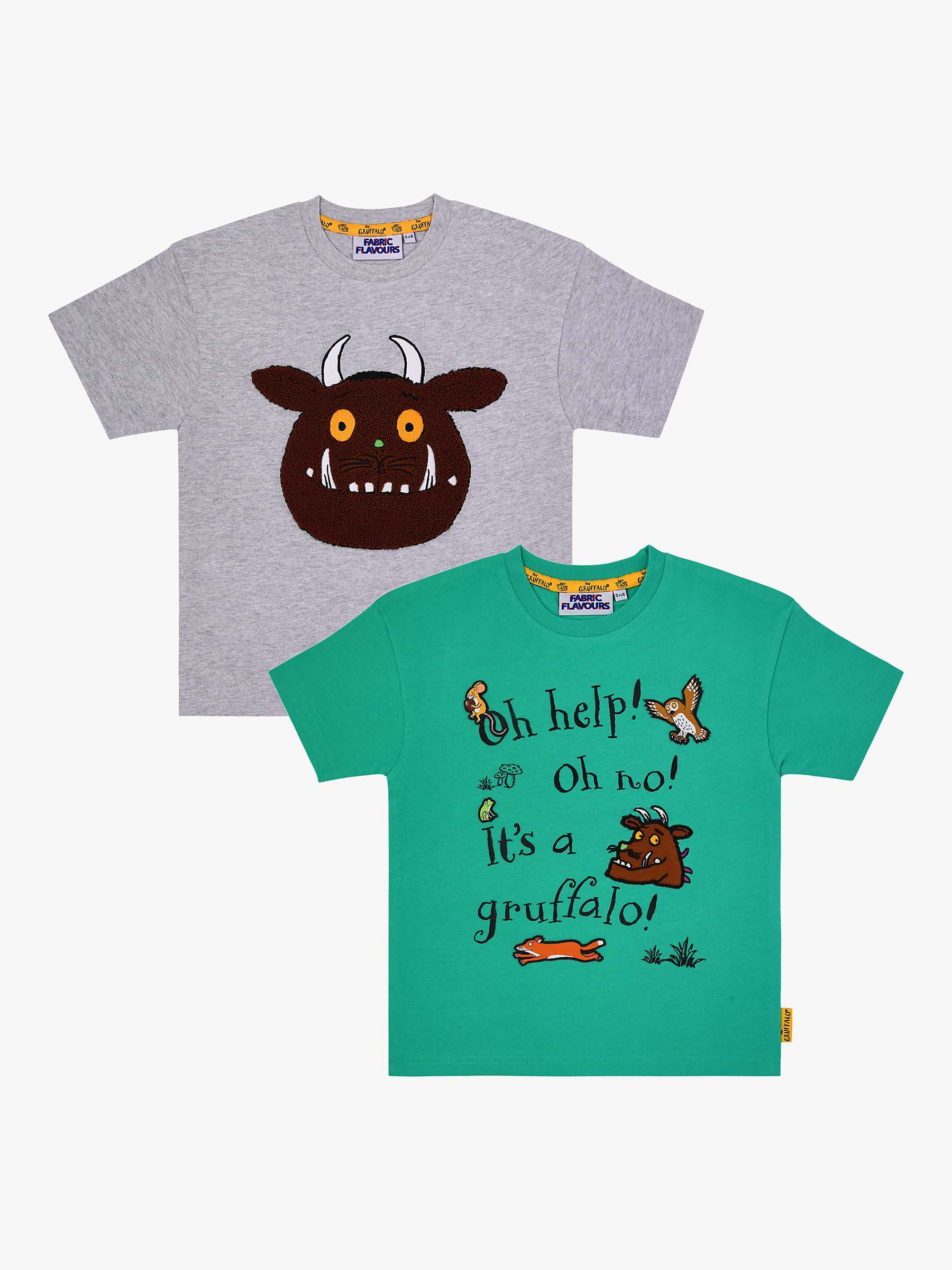 Buy Fabric Flavours Kids' Gruffalo Oversized T-Shirts, Green/Grey Online at johnlewis.com