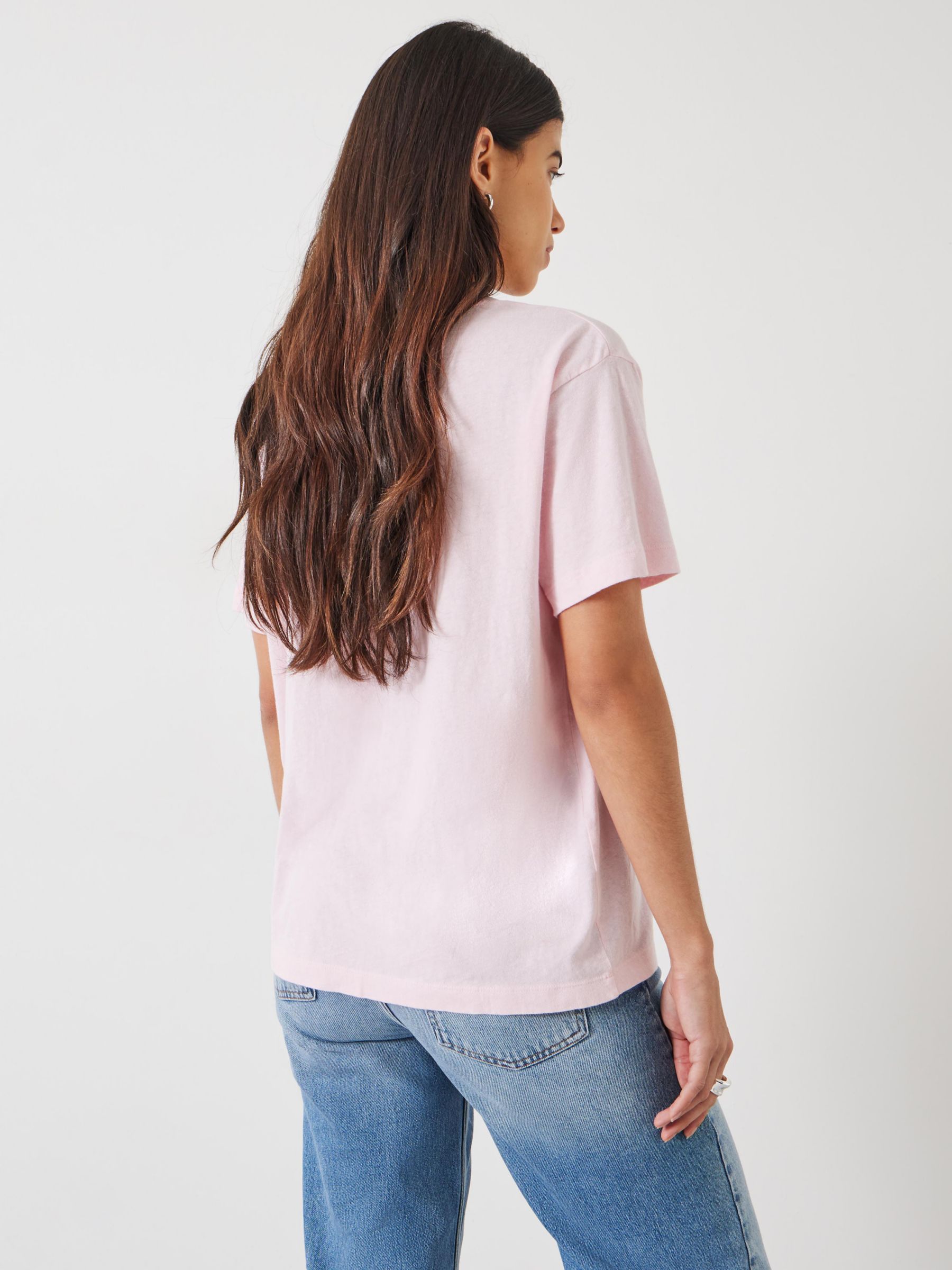 Buy HUSH Plain Deep V-Neck Linen Blend T-Shirt Online at johnlewis.com