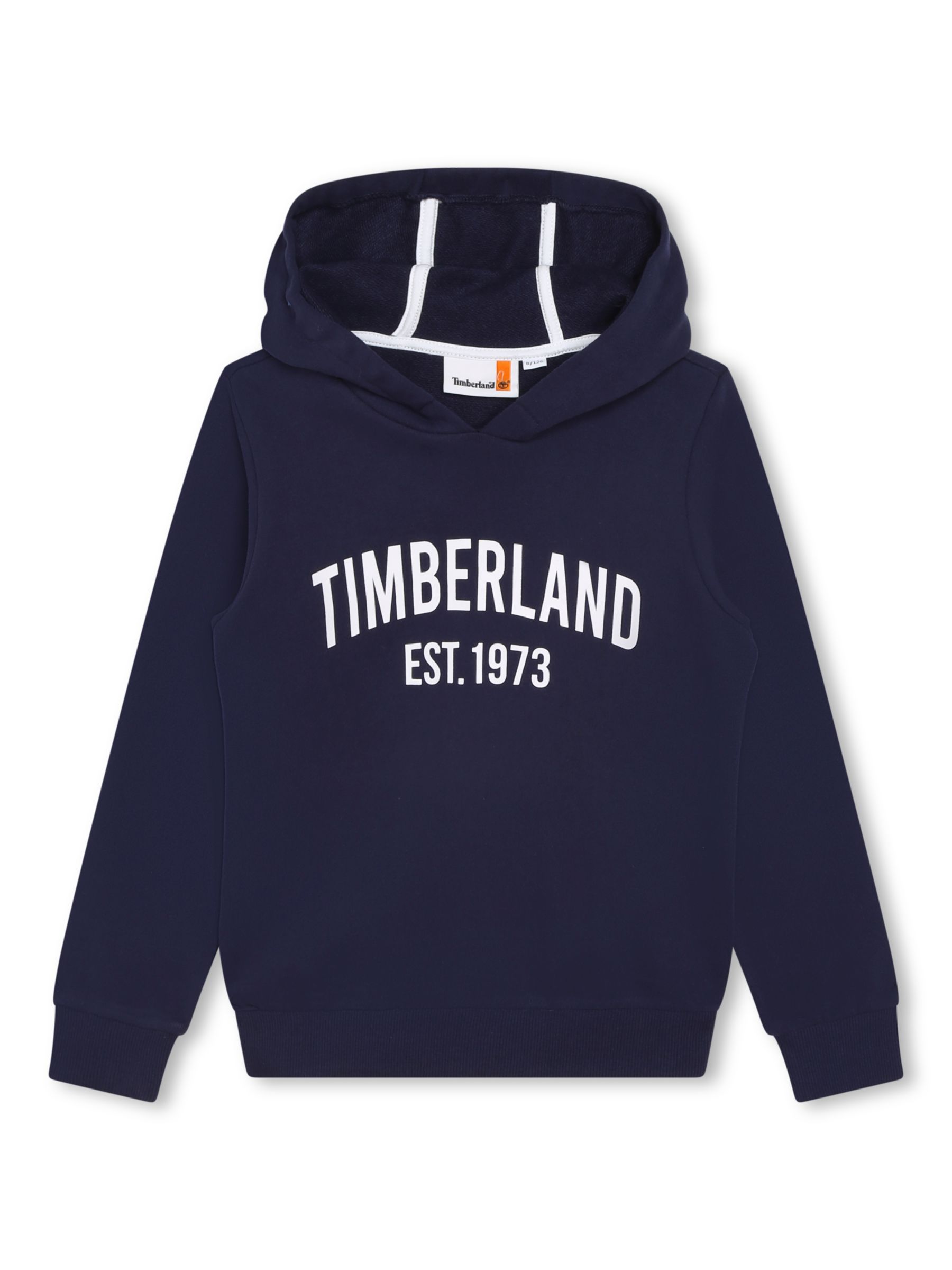 Timberland Kids' Logo Embroidered Hoodie, Navy/White, 4 years