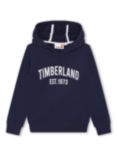 Timberland Kids' Logo Embroidered Hoodie, Navy/White