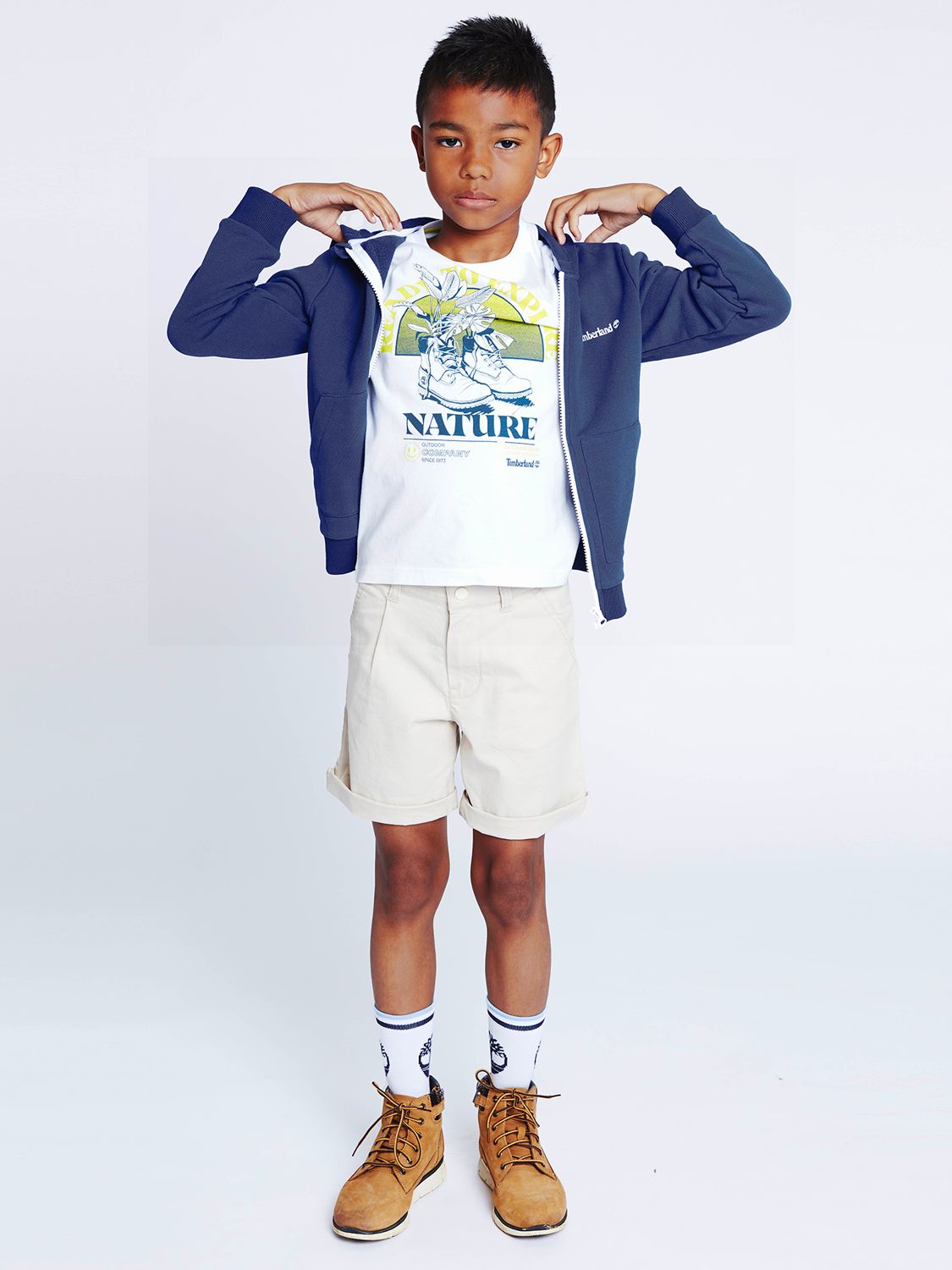 Buy Timberland Kids' Ready to Explore Nature T-Shirt, White Online at johnlewis.com