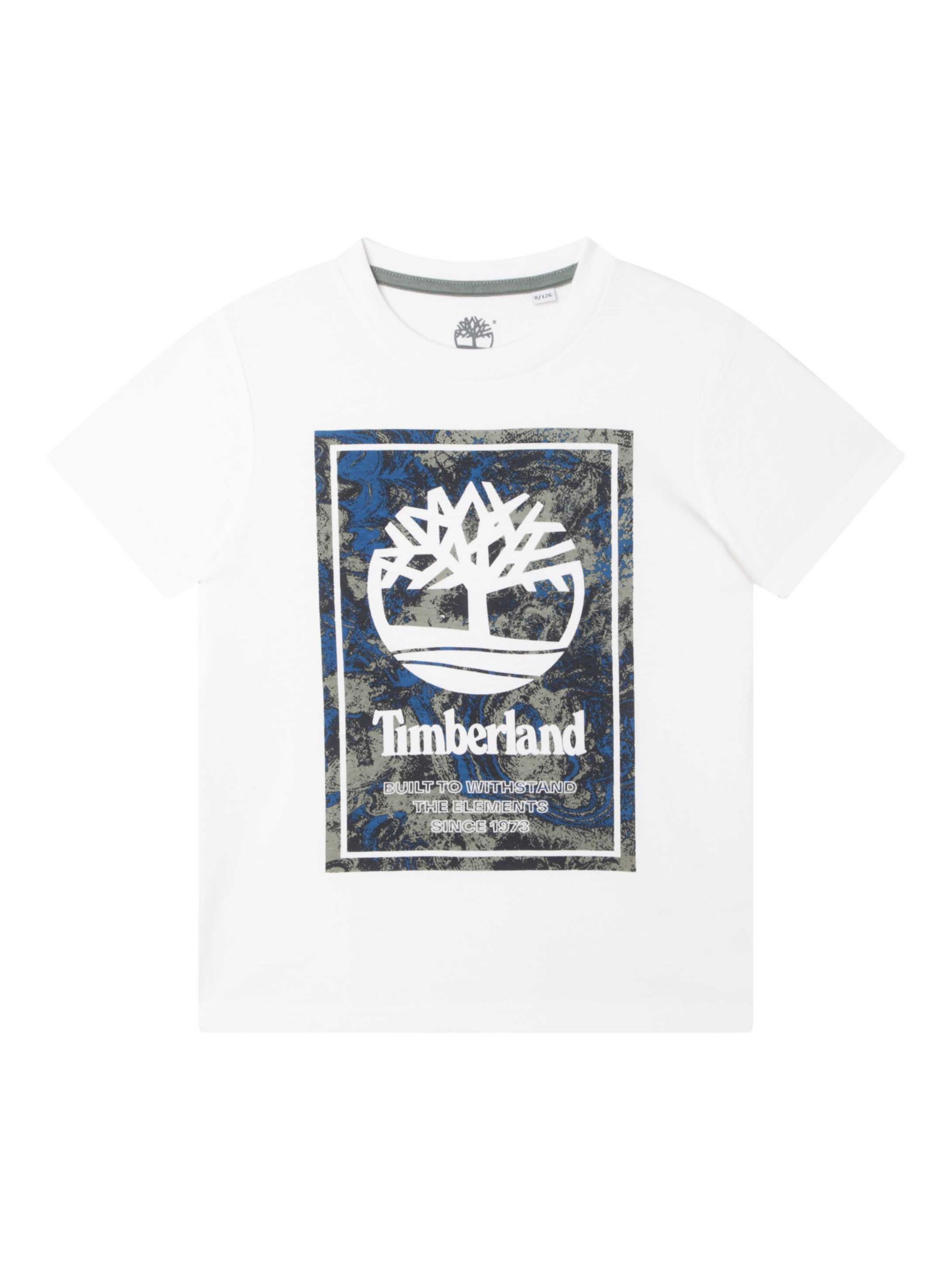 Timberland Baby Graphic Logo Print T-Shirt, White at John Lewis & Partners