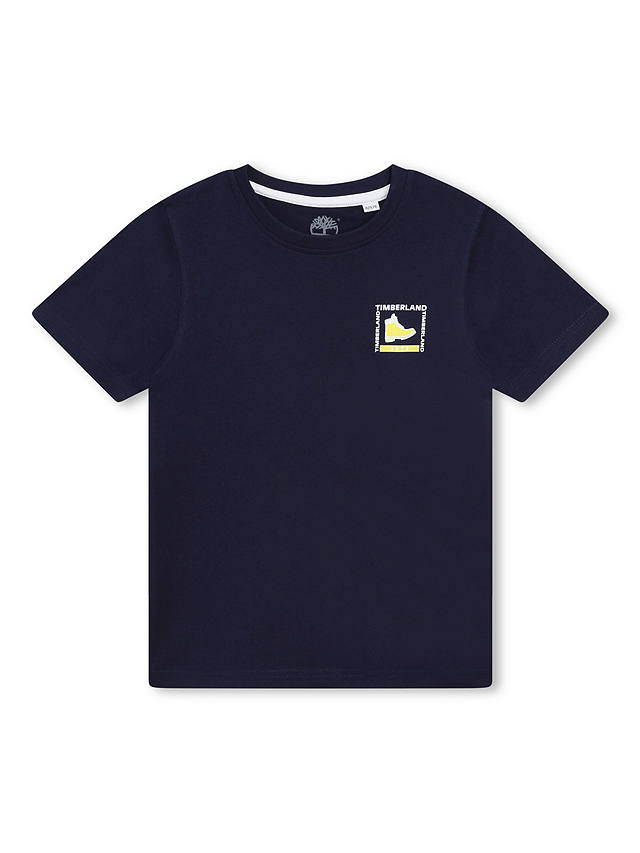 Timberland Kids' Graphic Logo Back T-Shirt, Dark Blue