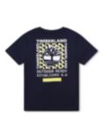 Timberland Kids' Graphic Logo Back T-Shirt, Dark Blue