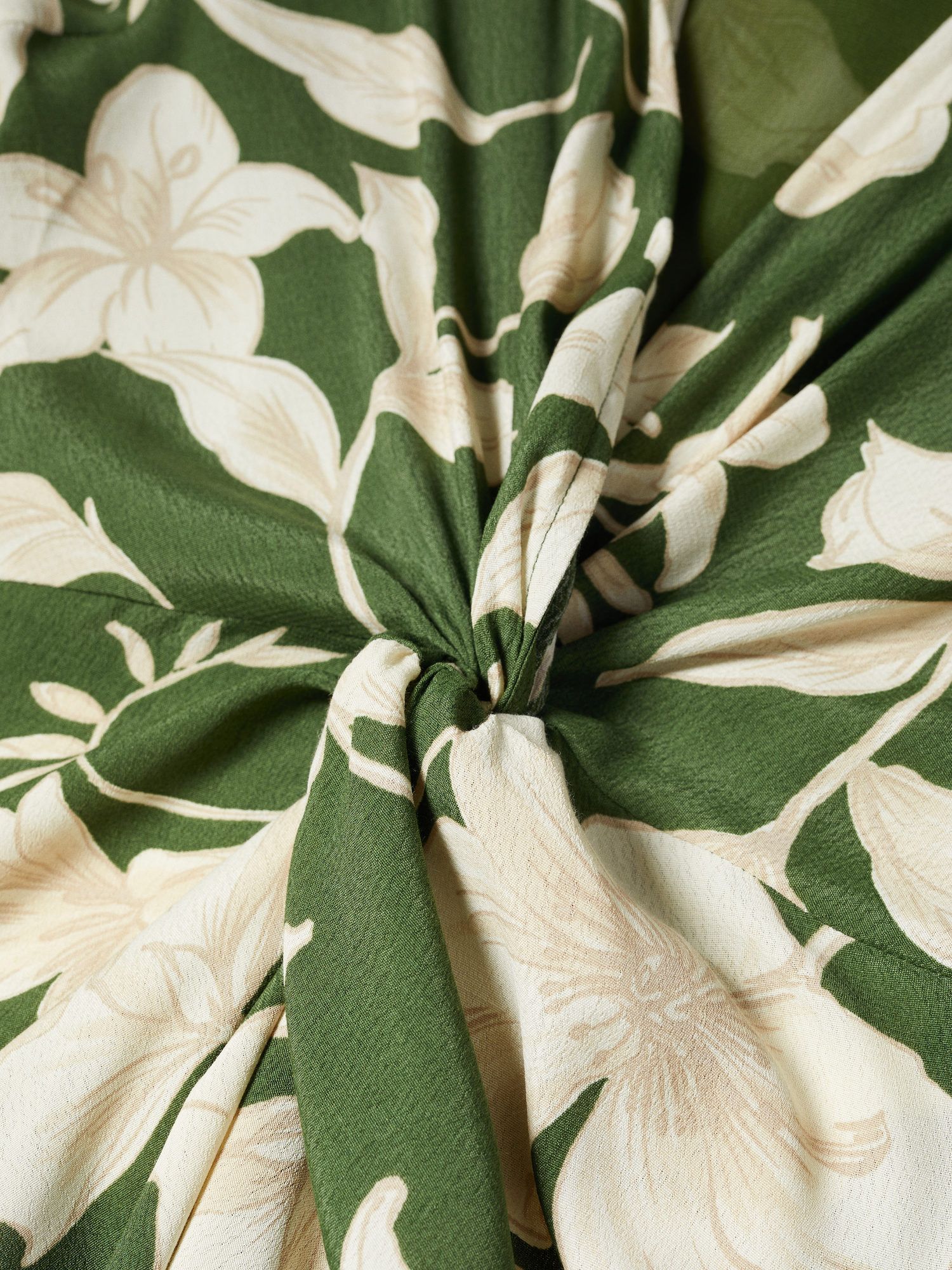 Mango Grass Floral Knot Dress, Green