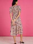 Baukjen Florence Smock Midi Dress, Pink Blur