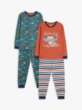 John Lewis Kids' Buffalo Pyjama Set, Pack of 2, Orange