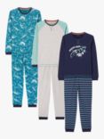 John Lewis Kids' Dinosaur Pyjamas, Pack of 3, Multi